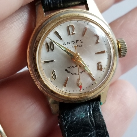 Vintage Andes wristwatch works working gold tone mechanical analog ladies main image 9